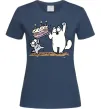 Жіноча футболка Simon cat and kitten торт Темно-синій фото