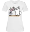 Жіноча футболка Simon cat and kitten торт Білий фото