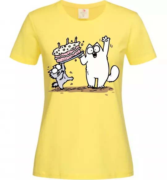 Жіноча футболка Simon cat and kitten торт Лимонний фото