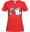 Жіноча футболка Simon cat and kitten торт Червоний фото