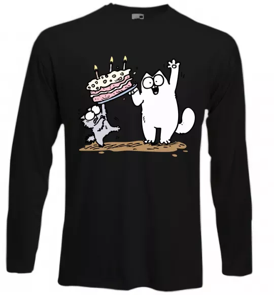 Лонгслів Simon cat and kitten торт Чорний фото
