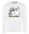 Світшот Simon cat and kitten торт Білий фото