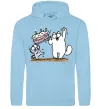 Мужская толстовка (худи) Simon cat and kitten торт Голубой фото