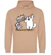 Женская толстовка (худи) Simon cat and kitten торт Песочный фото