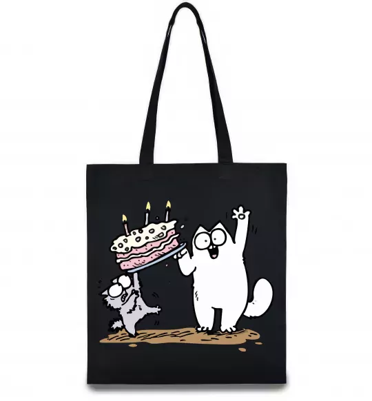 Еко-сумка Simon cat and kitten торт Чорний фото