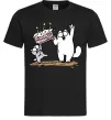 Чоловіча футболка Simon cat and kitten торт Чорний фото