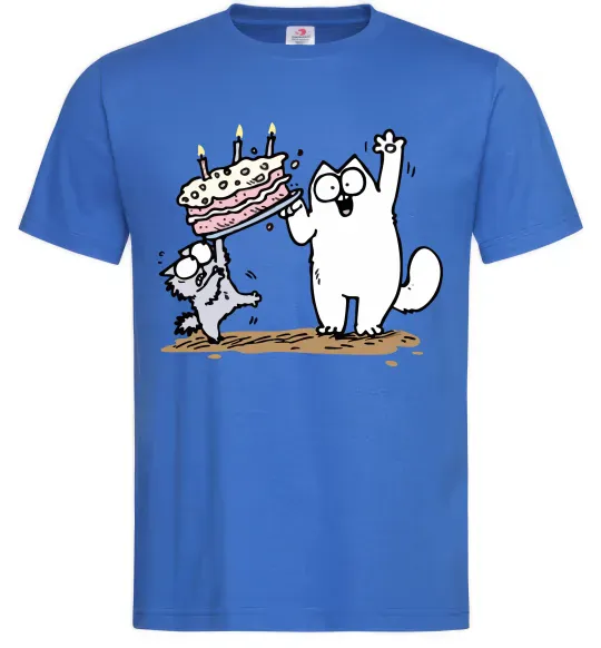 Чоловіча футболка Simon cat and kitten торт Яскраво-синій фото