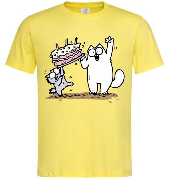 Чоловіча футболка Simon cat and kitten торт Лимонний фото