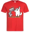 Чоловіча футболка Simon cat and kitten торт Червоний фото