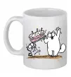 Чашка керамічна Simon cat and kitten торт Білий фото