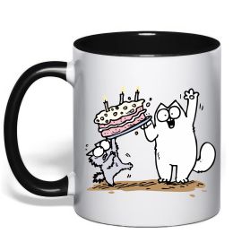 Чашка з кольоровою ручкою Simon cat and kitten торт