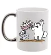 Чашка з кольоровою ручкою Simon cat and kitten торт Срібло Чашка з кольоровою ручкою Simon cat and kitten торт Срібло фото