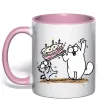 Чашка з кольоровою ручкою Simon cat and kitten торт Ніжно рожевий Чашка з кольоровою ручкою Simon cat and kitten торт Ніжно рожевий фото