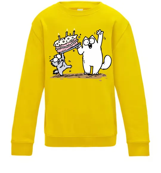 Дитячий світшот Simon cat and kitten торт Сонячно жовтий фото
