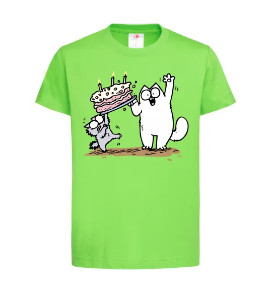 Детская футболка Simon cat and kitten торт Лаймовый фото