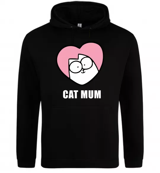 Женская толстовка (худи) Cat mum Simon cat Черный фото
