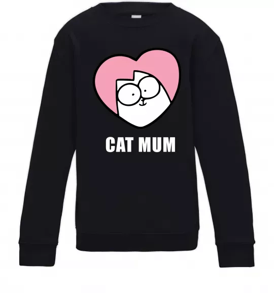 Детский Свитшот Cat mum Simon cat Черный фото