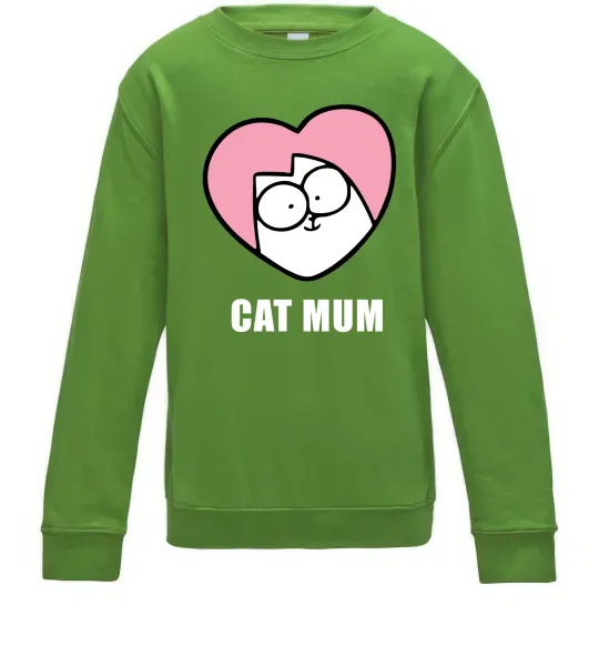 Детский Свитшот Cat mum Simon cat Лаймовый фото