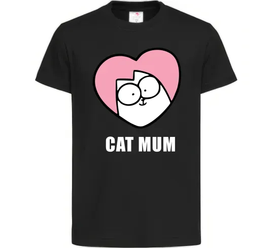 Дитяча футболка Cat mum Simon cat Чорний фото