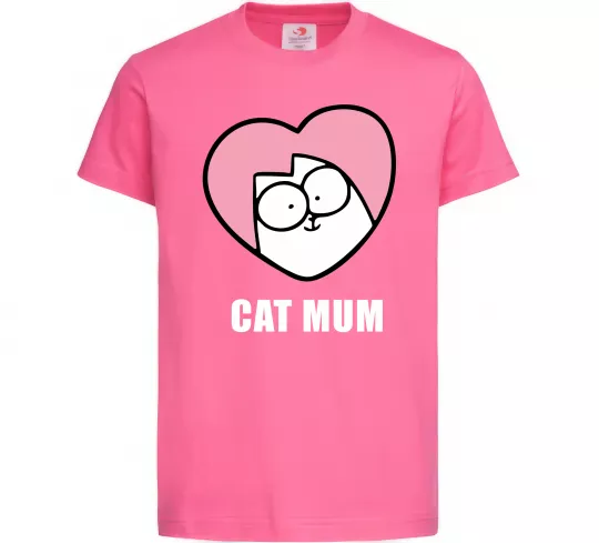 Дитяча футболка Cat mum Simon cat Яскраво-рожевий фото