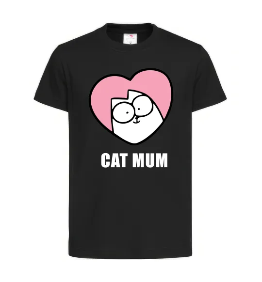 Детская футболка Cat mum Simon cat Черный фото