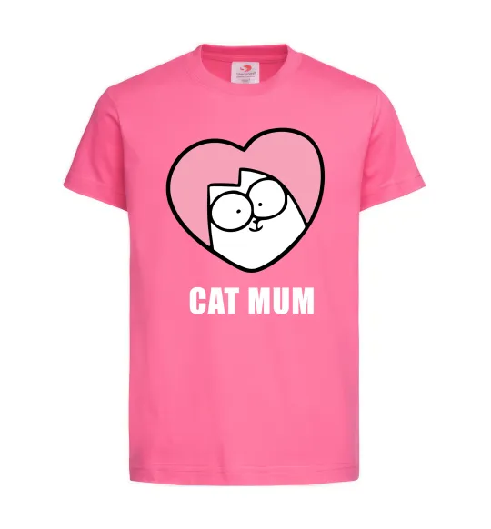 Детская футболка Cat mum Simon cat Ярко-розовый фото