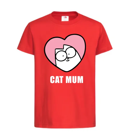 Детская футболка Cat mum Simon cat Красный фото
