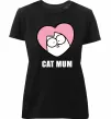Женская премиум футболка Cat mum Simon cat Черный фото