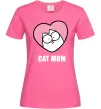 Женская футболка Cat mum Simon cat Ярко-розовый фото