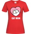 Женская футболка Cat mum Simon cat Красный фото
