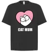 Футболка Оверсайз Cat mum Simon cat Черный фото