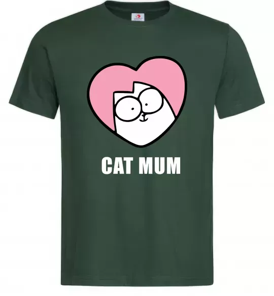 Чоловіча футболка Cat mum Simon cat Темно-зелений фото