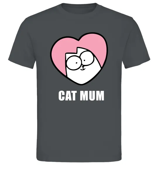 Чоловіча футболка Cat mum Simon cat Графіт фото