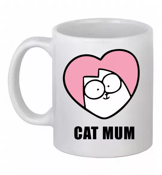 Чашка керамічна Cat mum Simon cat Білий фото