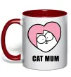 Чашка с цветной ручкой Cat mum Simon cat Красный фото