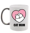 Чашка с цветной ручкой Cat mum Simon cat Серебро фото