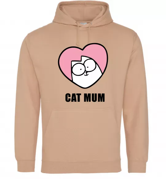 Мужская толстовка (худи) Cat mum Simon cat Песочный фото