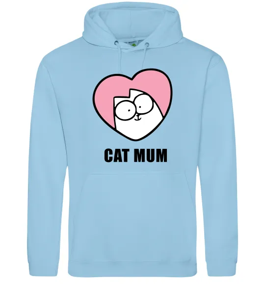 Мужская толстовка (худи) Cat mum Simon cat Голубой фото