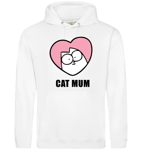 Женская толстовка (худи) Cat mum Simon cat Белый фото