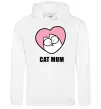 Женская толстовка (худи) Cat mum Simon cat Белый фото