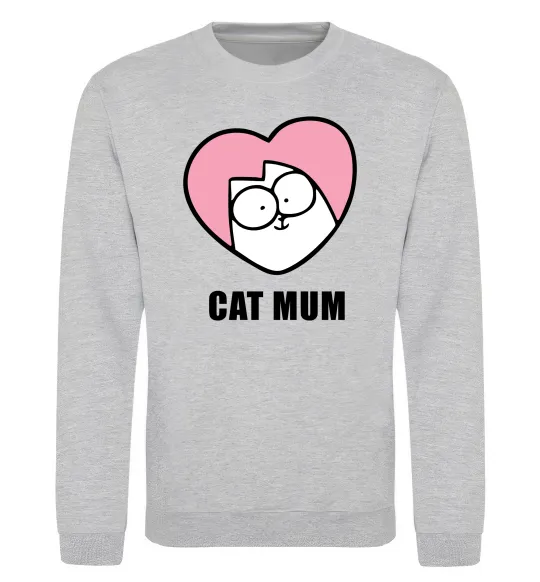 Свитшот Cat mum Simon cat Серый меланж фото