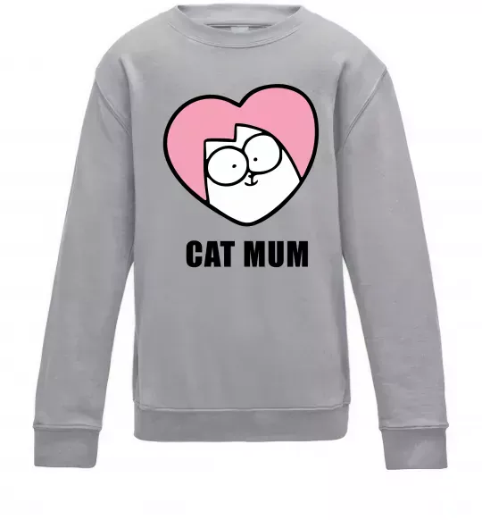 Детский Свитшот Cat mum Simon cat Серый меланж фото