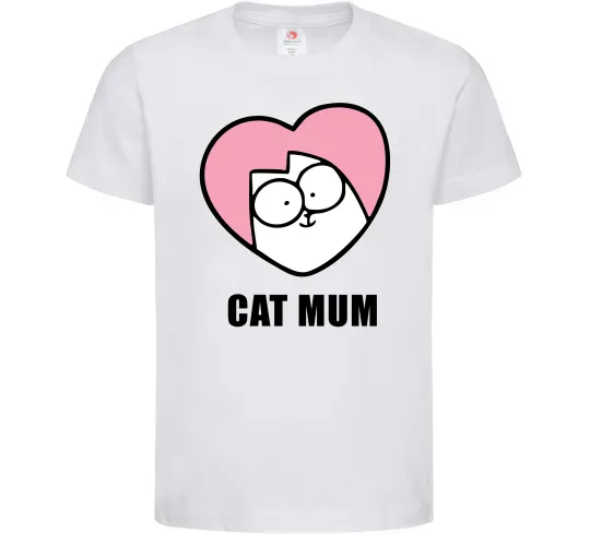Дитяча футболка Cat mum Simon cat Білий фото