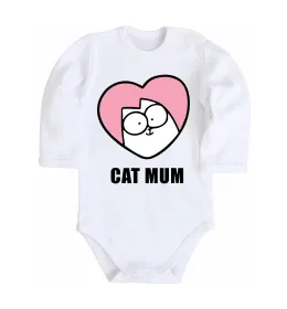 Детский боди Cat mum Simon cat Белый фото