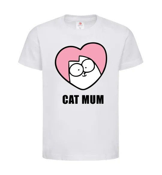 Детская футболка Cat mum Simon cat Белый фото