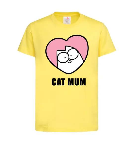 Детская футболка Cat mum Simon cat Лимонный фото