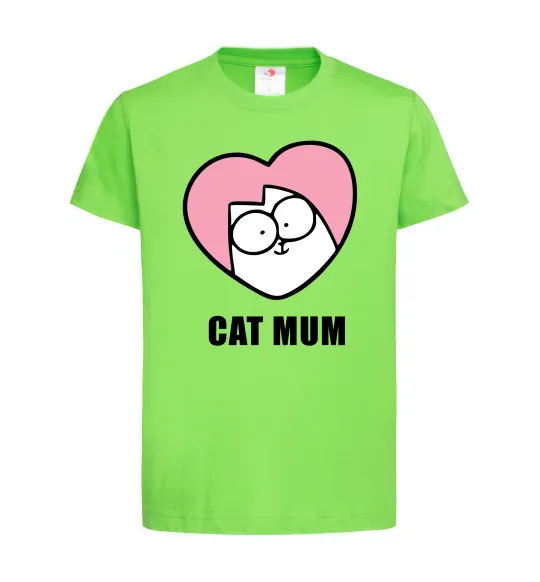 Детская футболка Cat mum Simon cat Лаймовый фото