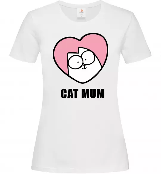 Женская футболка Cat mum Simon cat Белый фото
