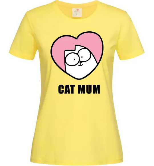 Женская футболка Cat mum Simon cat Лимонный фото