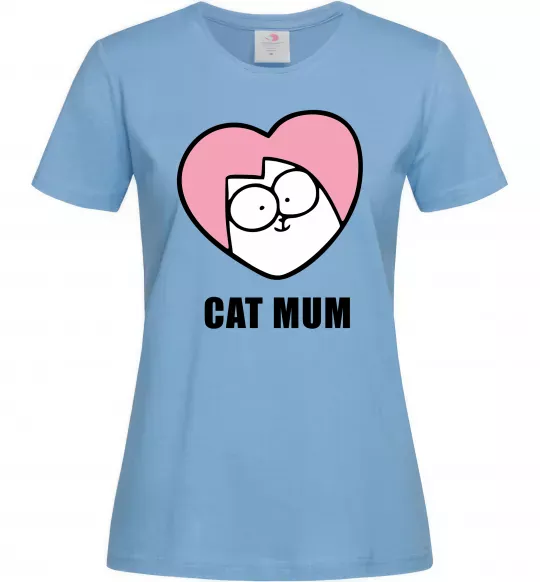 Женская футболка Cat mum Simon cat Голубой фото